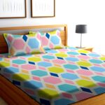 Blue Color Geometric Print Bed sheet